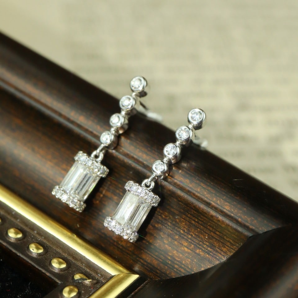 14k Gold 1.00 Ct Natural H Diamond Earrings - 4