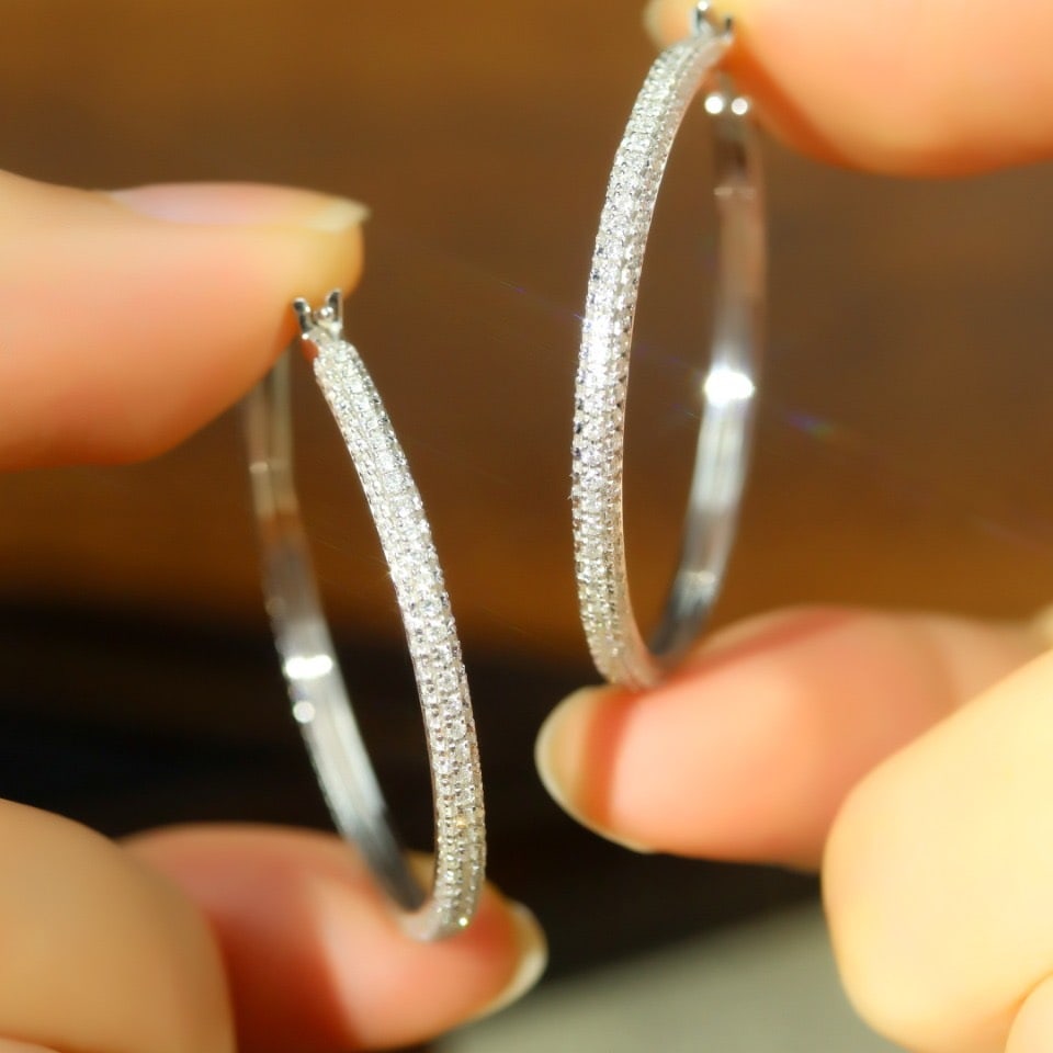 14k Gold 2.0 Ct Natural H Diamond Earrings - 4