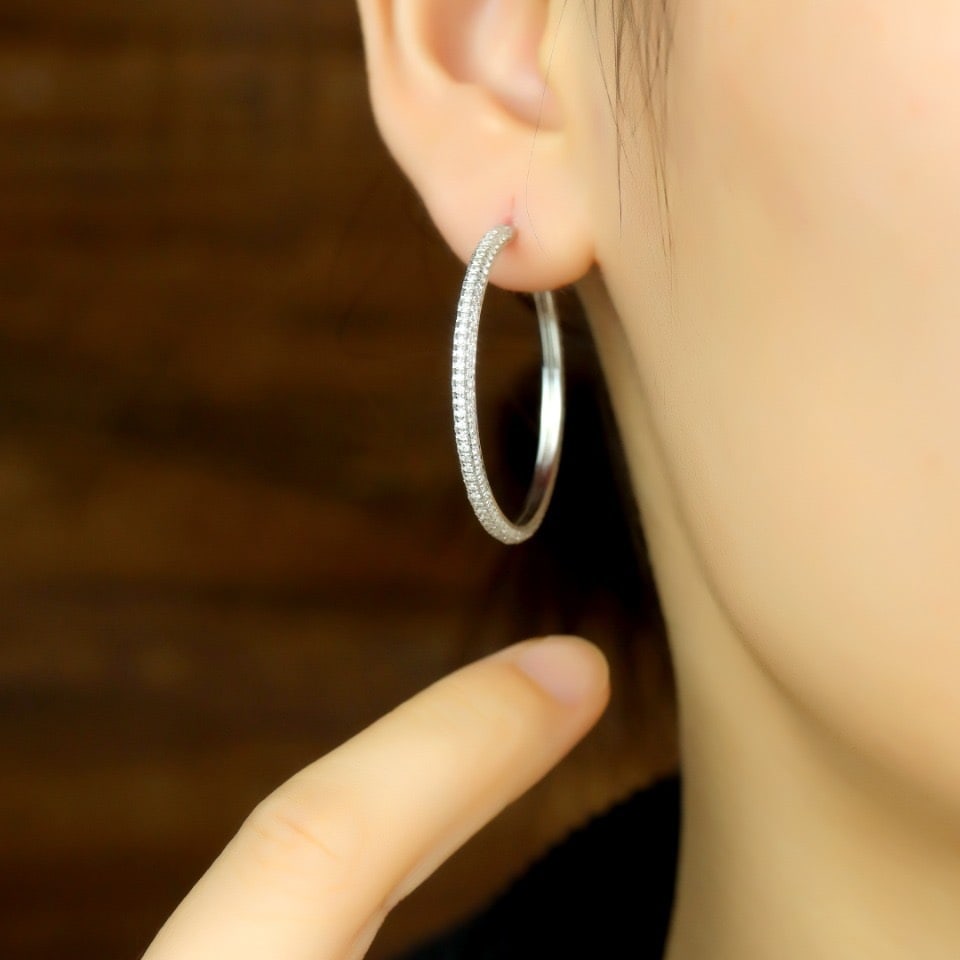 14k Gold 2.0 Ct Natural H Diamond Earrings - 5