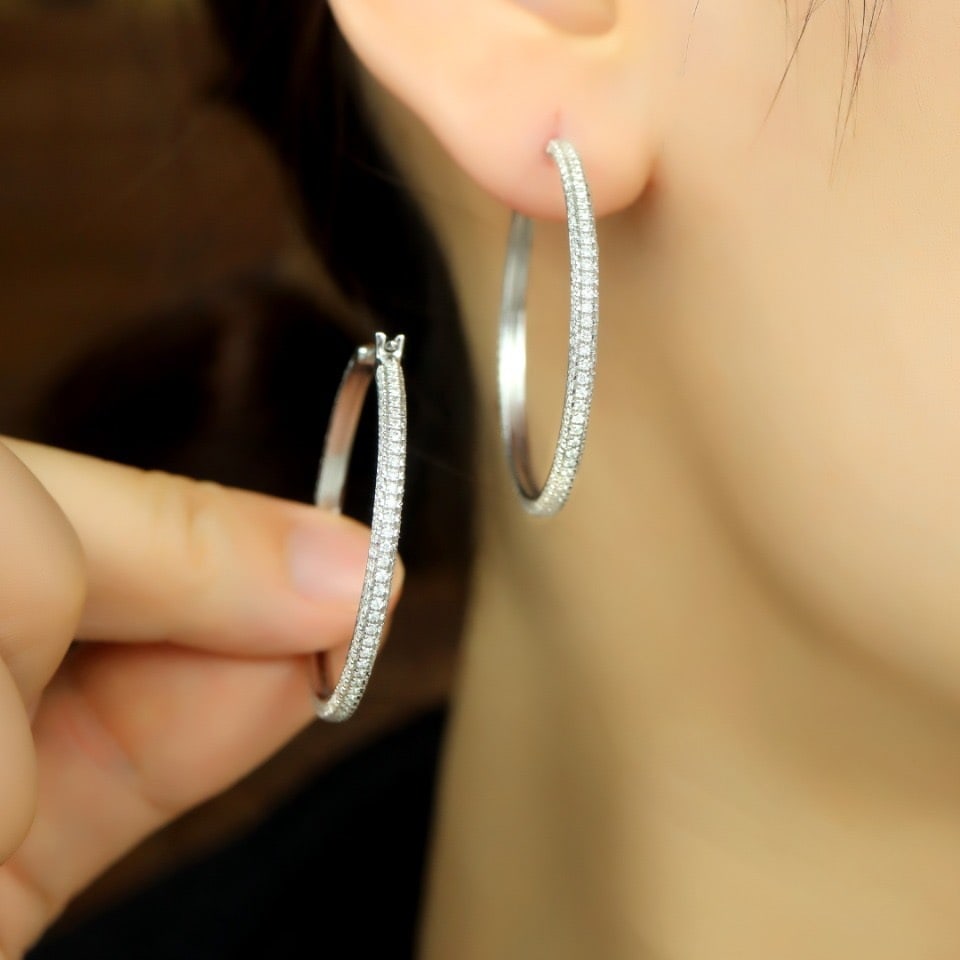 14k Gold 2.0 Ct Natural H Diamond Earrings - 6