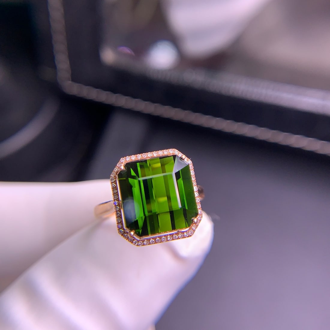 14k Gold 7.3 Ct Natural Tourmaline & Diamond Ring - 6