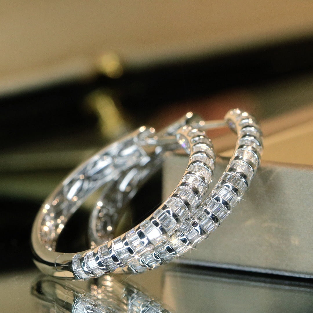 14k Gold 1.7 Ct Natural H Diamond Earrings - 5