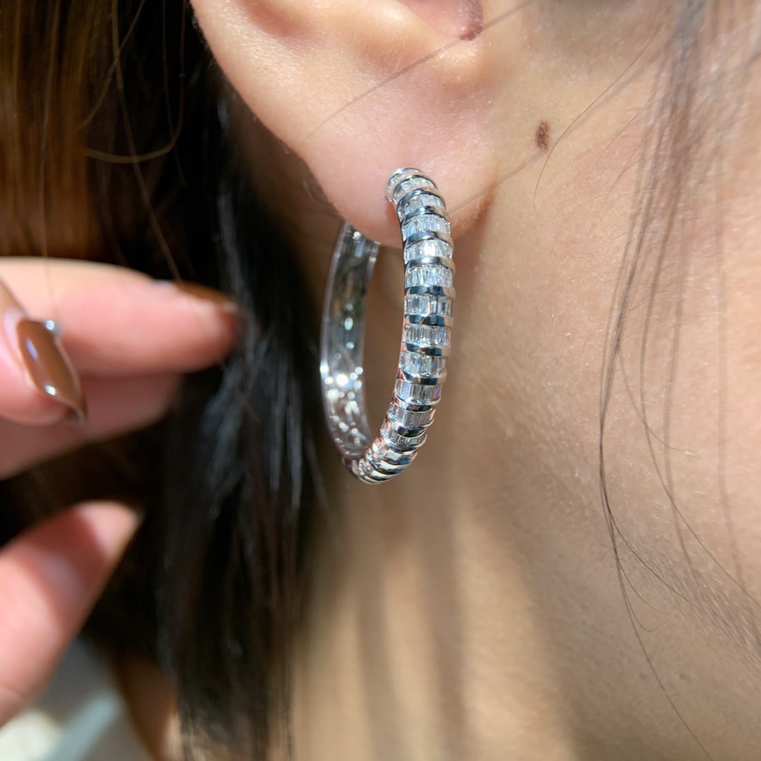 14k Gold 1.7 Ct Natural H Diamond Earrings - 8