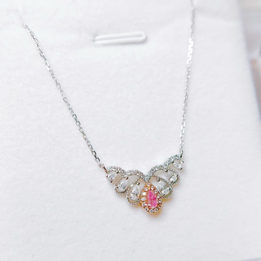 14k Gold 0.56 Ctw Natural Pink Diamond & Diamond Necklace (1 of 4)