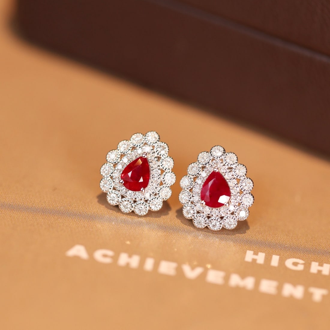 14k Gold 1.36 Ctw Vivid Red Natural Ruby & Diamond Earrings - 6