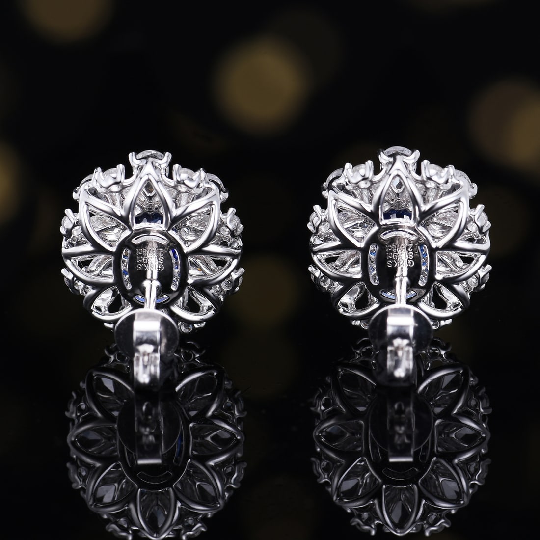 14k Gold 4.27 Ctw Natural Sapphire & Sapphire Earrings - 4