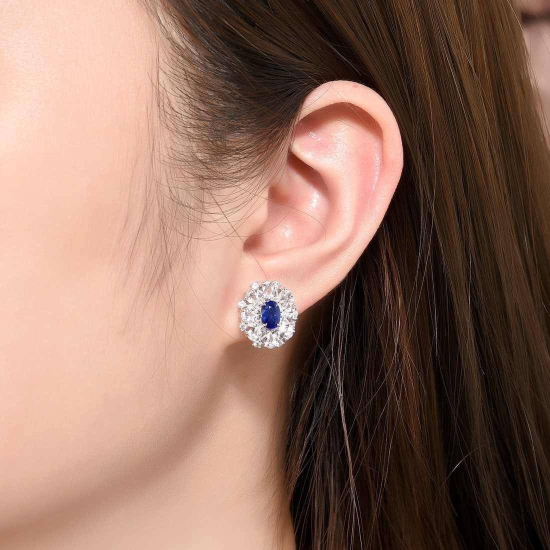 14k Gold 4.27 Ctw Natural Sapphire & Sapphire Earrings - 5