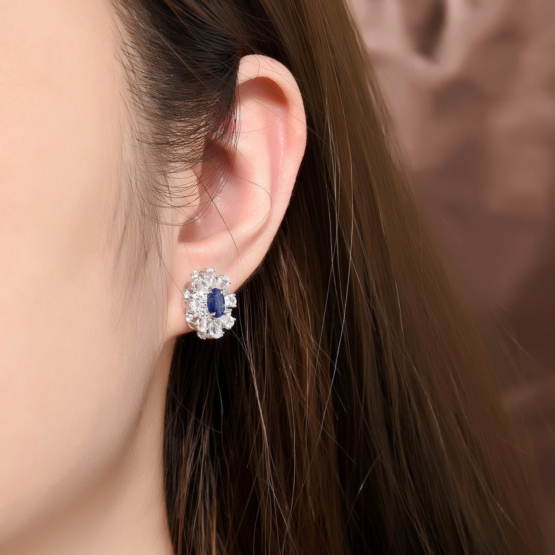 14k Gold 4.27 Ctw Natural Sapphire & Sapphire Earrings - 6