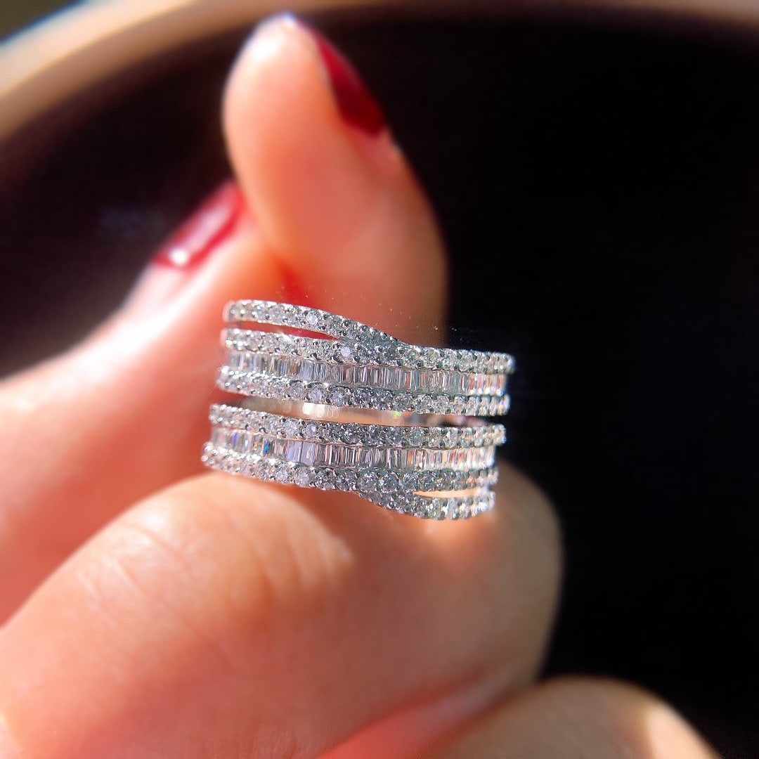 14k Gold 0.85 Ct Natural H Diamond Ring: Ref:231134424 // gold content:14k gold // ring size:7. 25us // // main gemstone:diamond // shape:multiple // carat weight:0. 85ct // clarity grade:vs-si // color:h // treatment:natural // Low