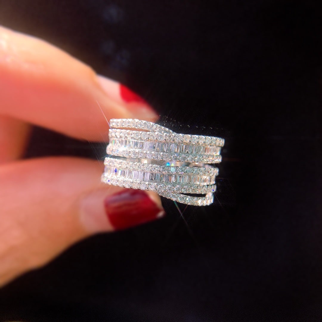 14k Gold 0.85 Ct Natural H Diamond Ring - 6