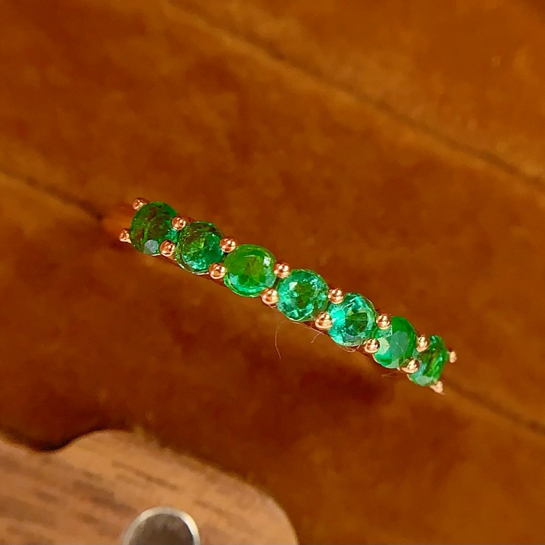 14k Gold 0.65 Ct Natural Emerald Ring - 2