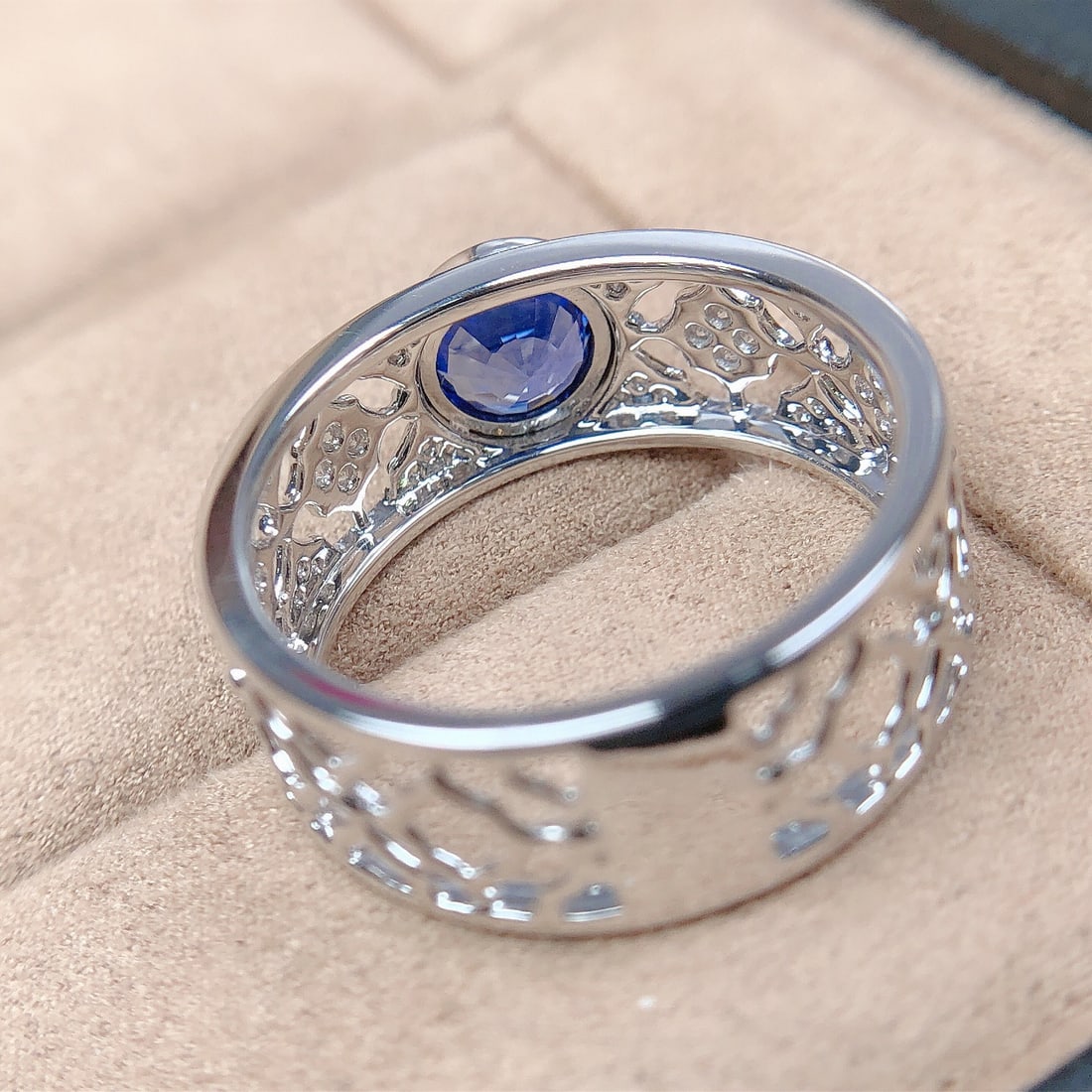 14k Gold 1.16 Ctw Natural Sapphire & Diamond Ring - 7