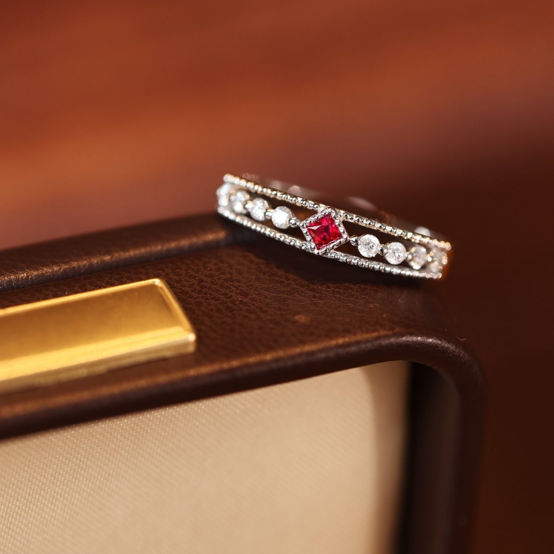 14k Gold 0.3 Ctw Natural Ruby & Diamond Ring - 2