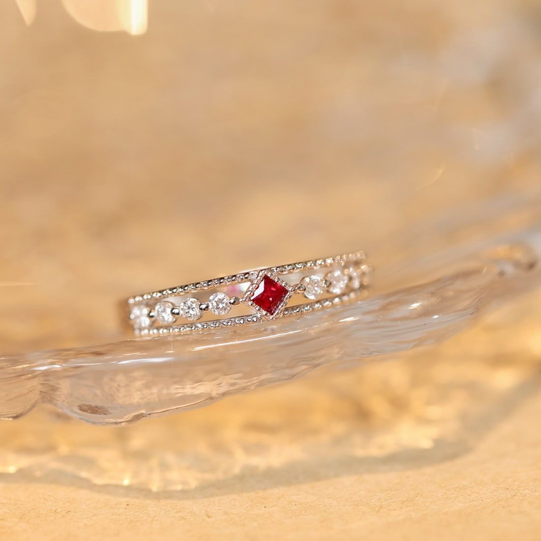 14k Gold 0.3 Ctw Natural Ruby & Diamond Ring - 3