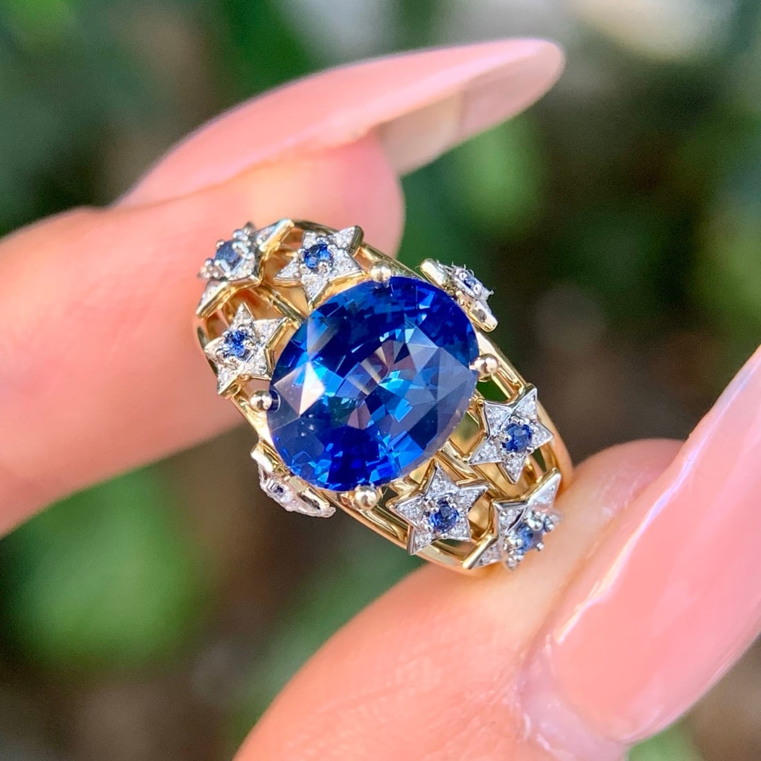 14k Gold 3.34 Ctw Natural Sapphire & Sapphire Ring - 3