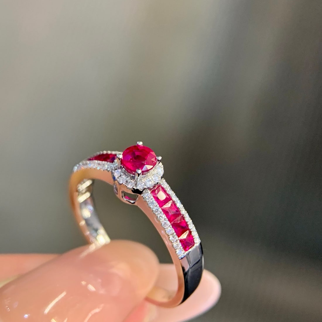 14k Gold 0.88 Ctw Natural Ruby & Ruby Ring - 2