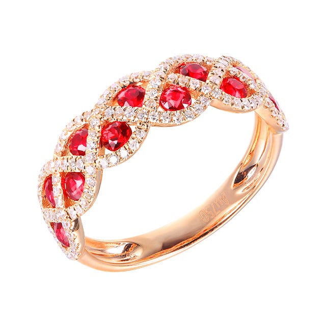 14k Gold 1.04 Ctw Natural Ruby & Diamond Ring - 5