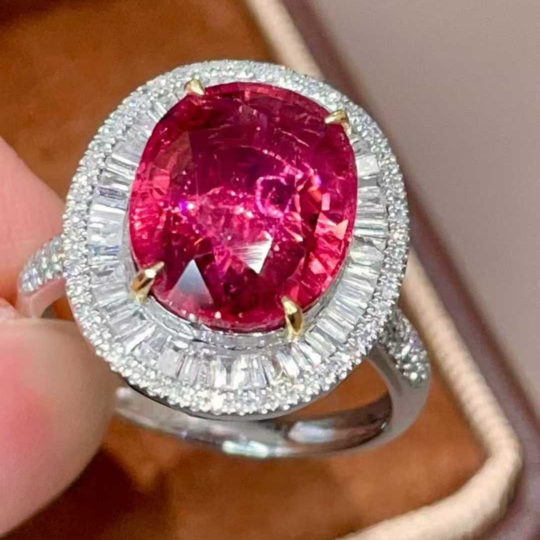 14k Gold 5.37 Ctw Natural Tourmaline & Diamond Ring - 3