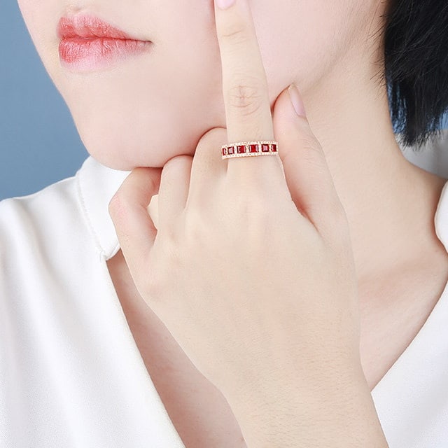 14k Gold 1.46 Ctw Natural Ruby & Diamond Ring - 6