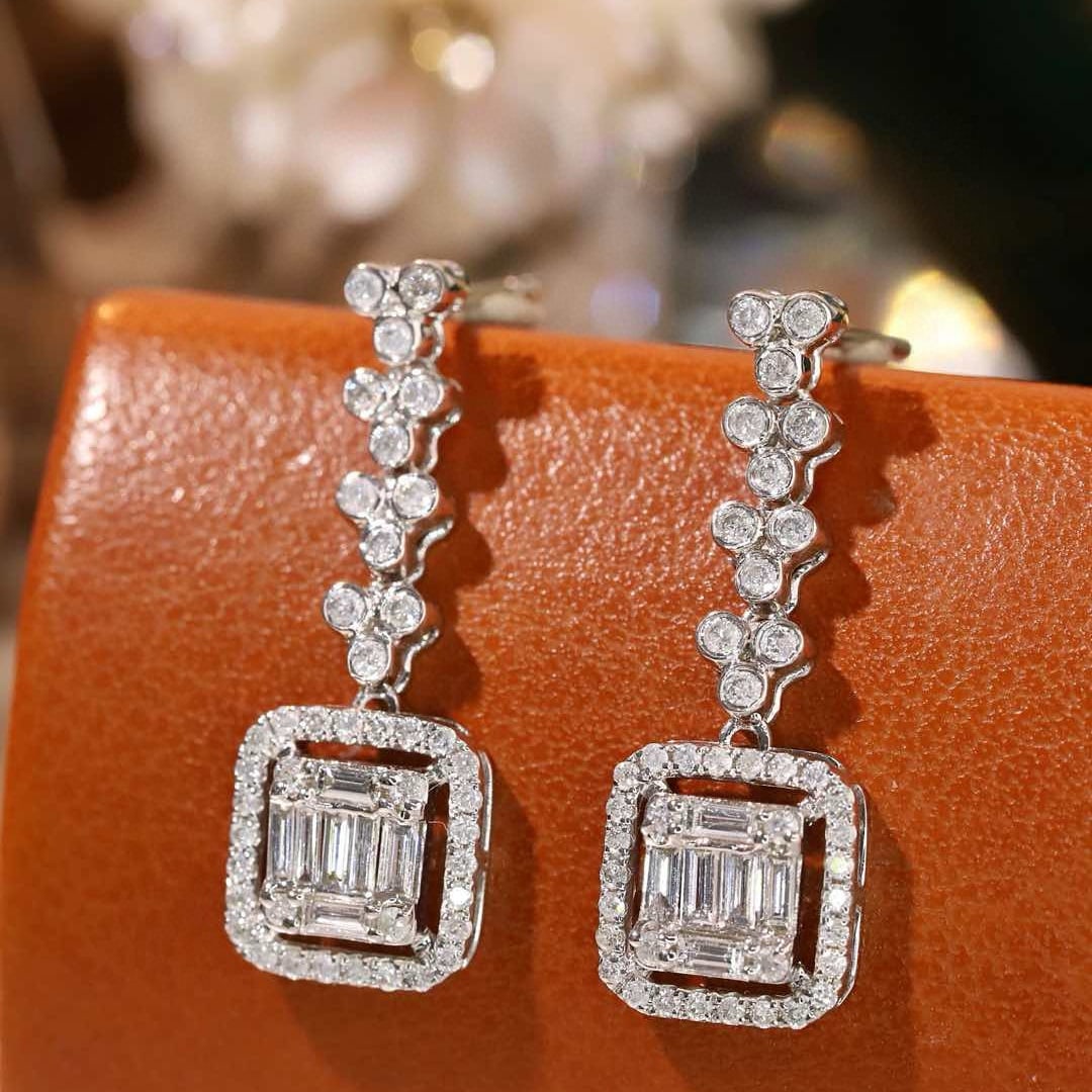 14k Gold 0.8 Ct Natural H Diamond Earrings - 3