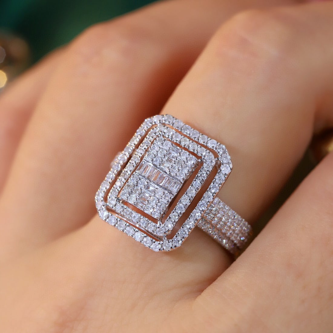 14k Gold 1.2 Ct Natural H Diamond Ring - 8