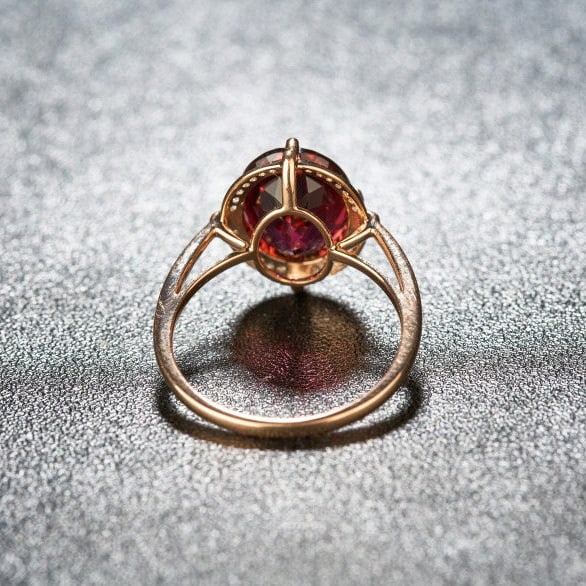 14k Gold 3.55 Ct Natural Tourmaline & Diamond Ring - 4