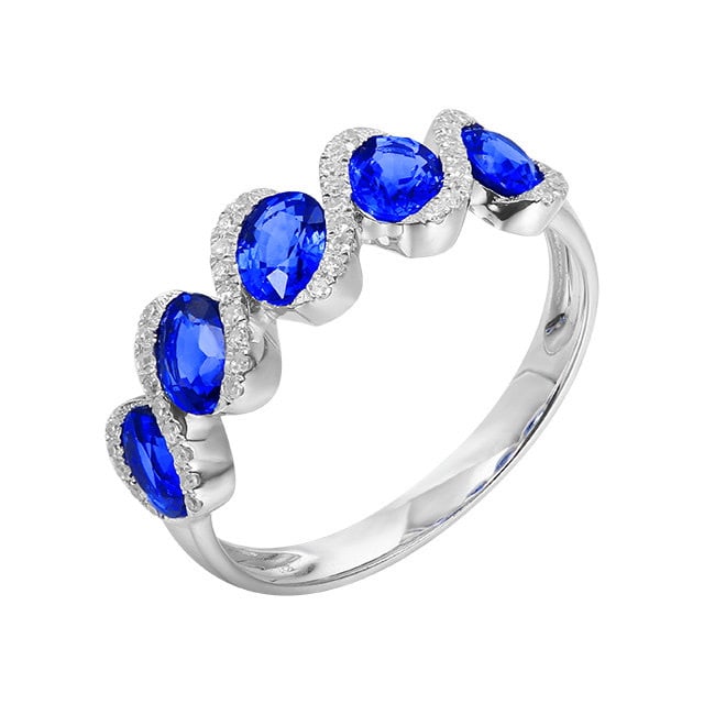 14k Gold 1.93 Ctw Natural Sapphire & Diamond Ring - 5