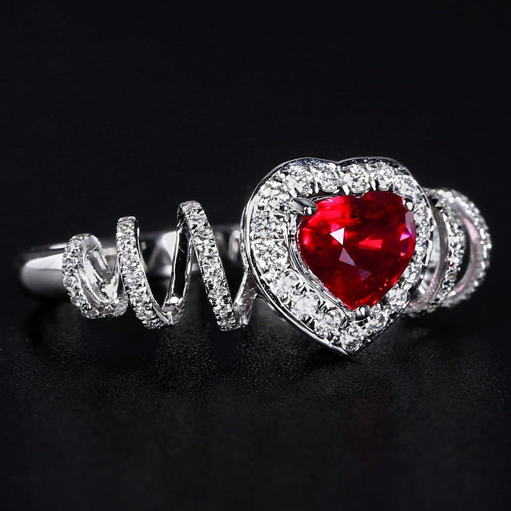 14k Gold 1.06 Ctw Natural Ruby & Diamond Ring - 3