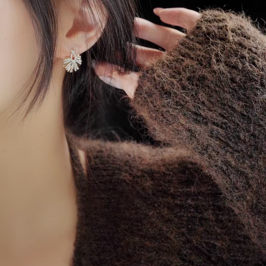 14k Gold 0.52 Ct Natural H Diamond Earrings - 6