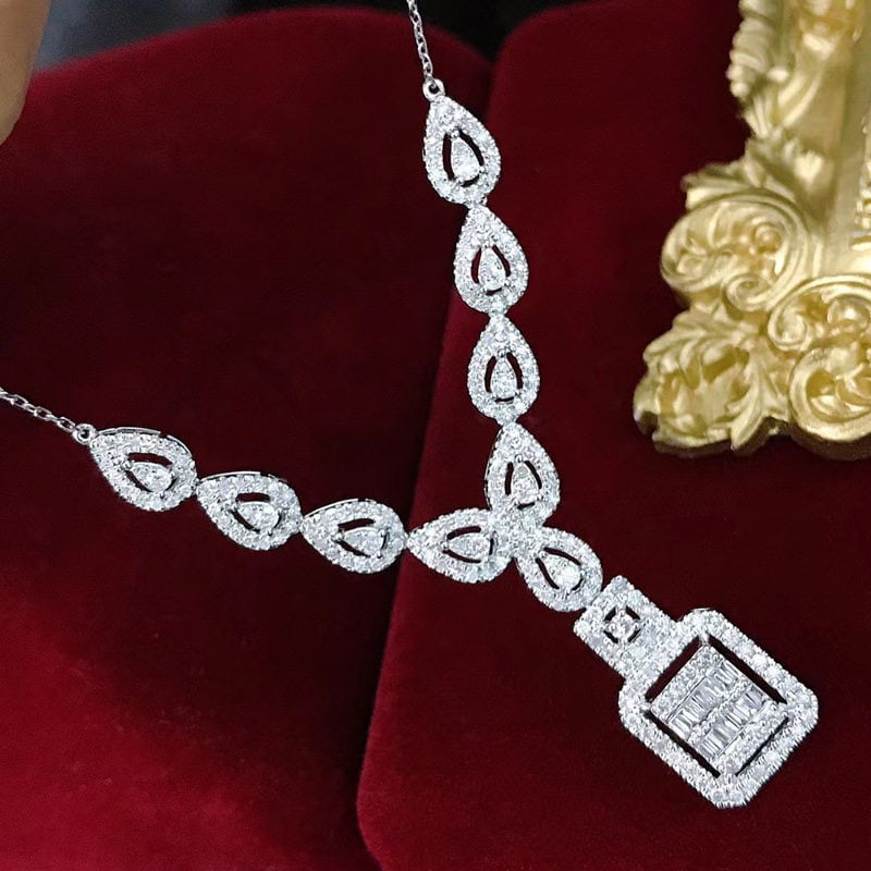 14k Gold 1.15 Ct Natural H Diamond Necklace - 4