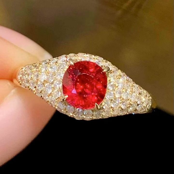 14k Gold 1.01 Ct Natural Ruby & Diamond Ring (1 of 6)