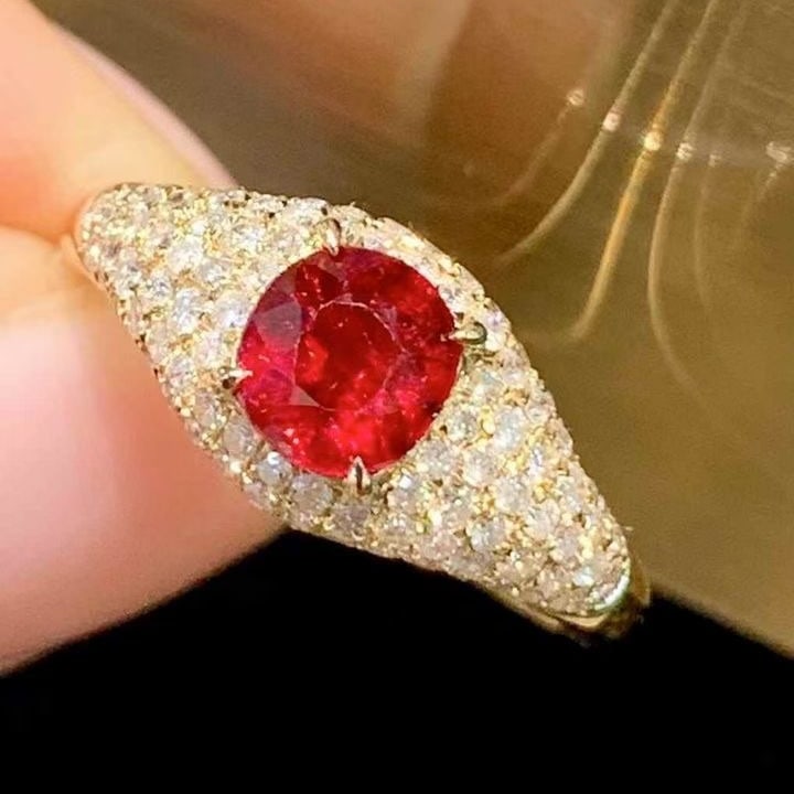 14k Gold 1.01 Ct Natural Ruby & Diamond Ring - 2