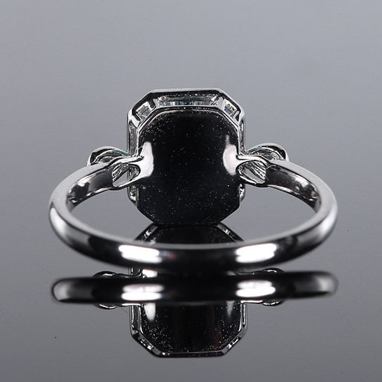 14k Gold 1.08 Ctw Vivid Green Natural Emerald & Diamond Ring - 4