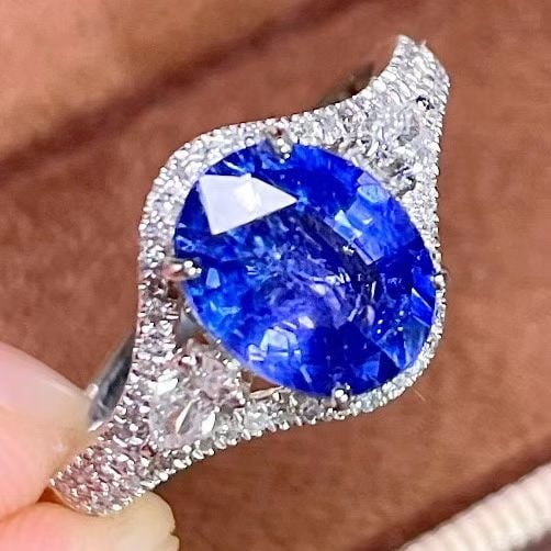 14k Gold 2.12 Ct Natural Sapphire & Diamond Ring - 2