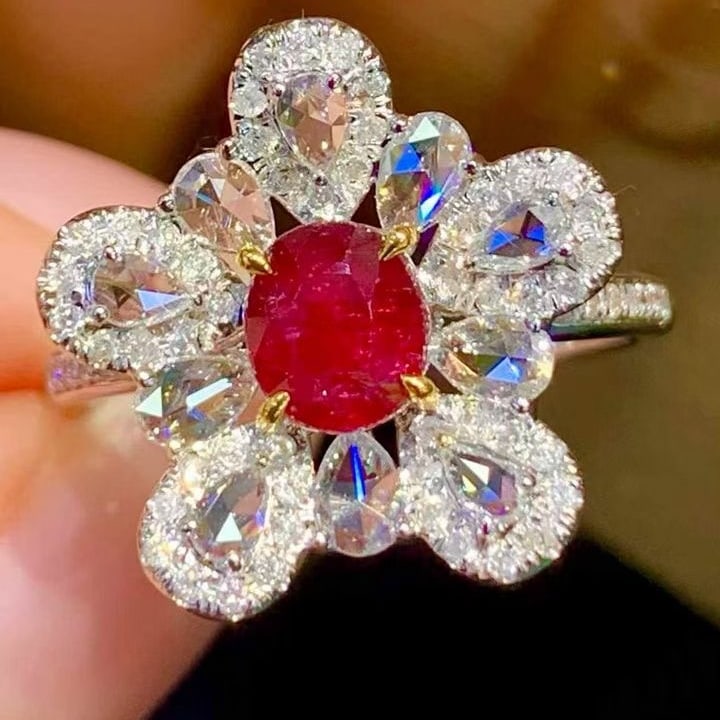 14k Gold 1.05 Ct Natural Ruby & Diamond Ring - 3