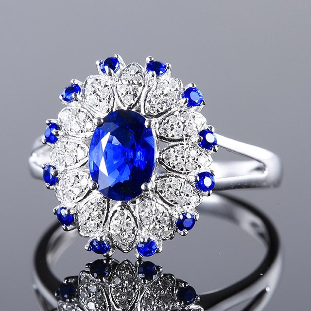 14k Gold 1.15 Ctw Natural Sapphire & Sapphire Ring - 2