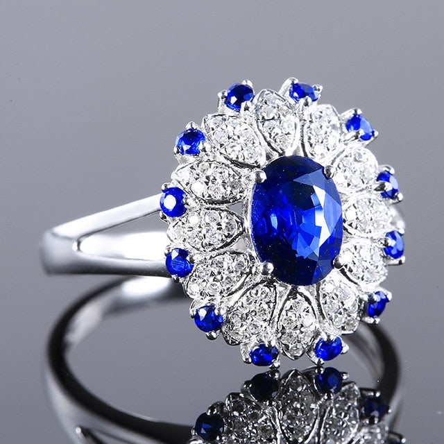 14k Gold 1.15 Ctw Natural Sapphire & Sapphire Ring - 3