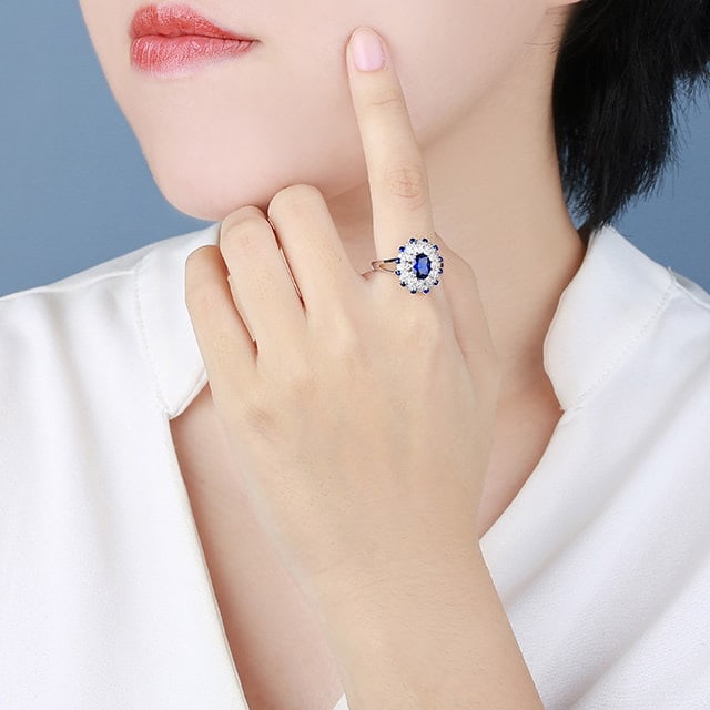 14k Gold 1.15 Ctw Natural Sapphire & Sapphire Ring - 5