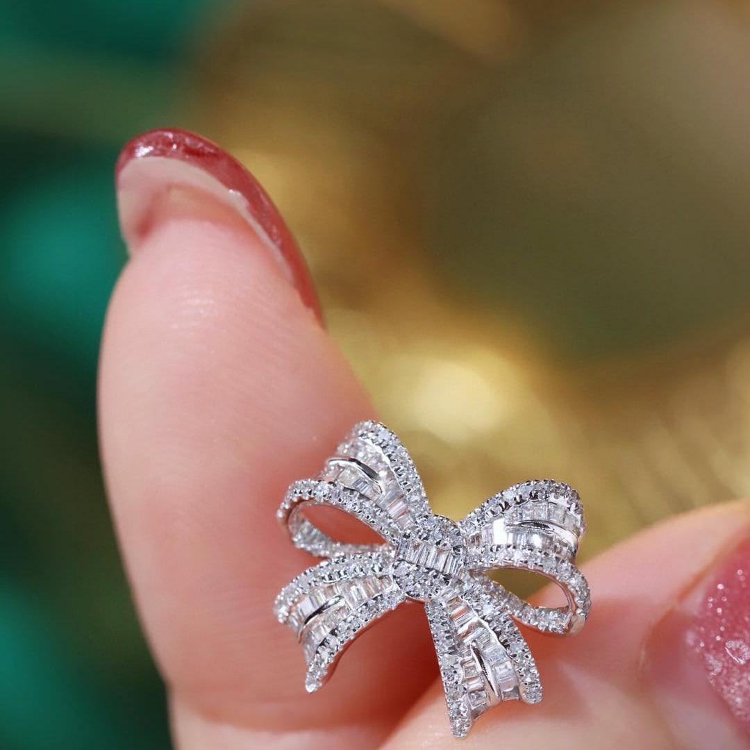 14k Gold 1.00 Ct Natural H Diamond Earrings - 5