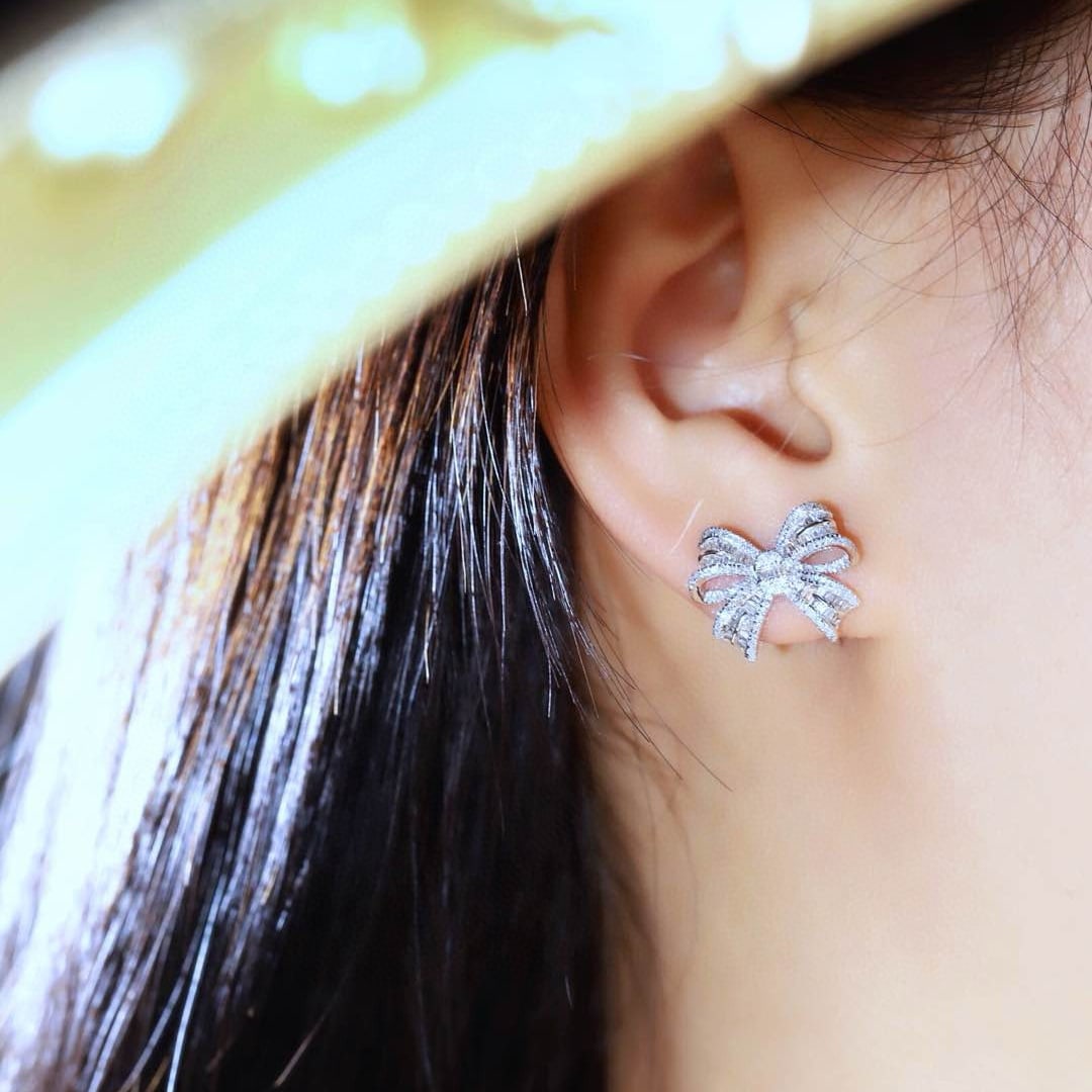 14k Gold 1.00 Ct Natural H Diamond Earrings - 7