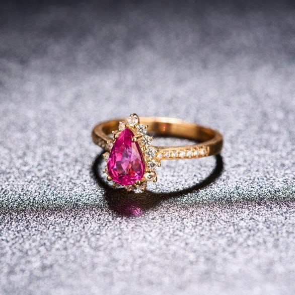 14k Gold 1.34 Ctw Natural Tourmaline & Diamond Ring - 3