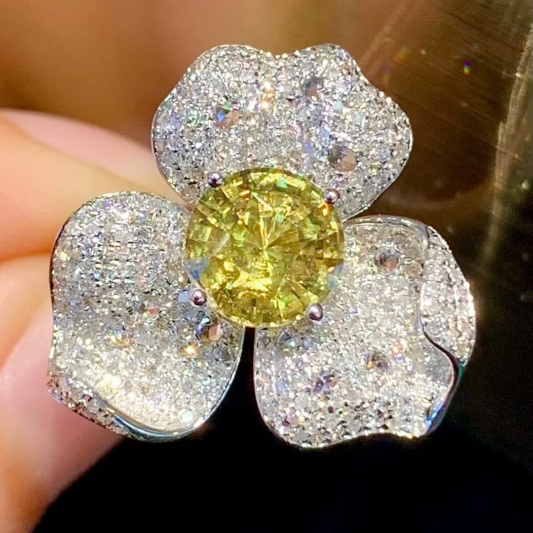 14k Gold 1.66 Ct Natural Sapphire & Diamond Ring - 2