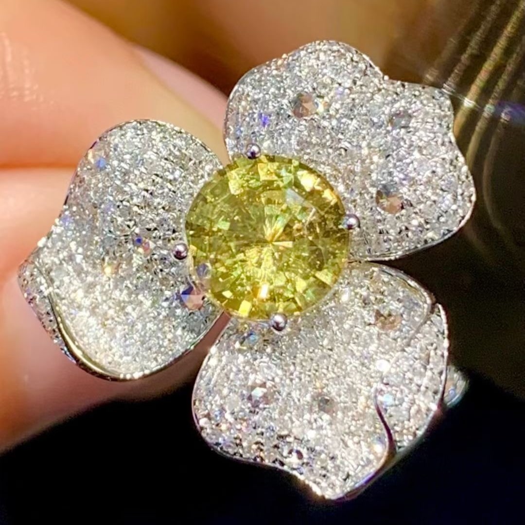 14k Gold 1.66 Ct Natural Sapphire & Diamond Ring - 3