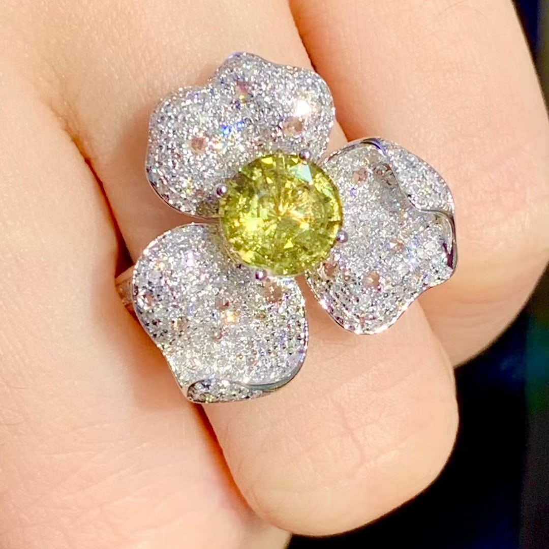 14k Gold 1.66 Ct Natural Sapphire & Diamond Ring - 4