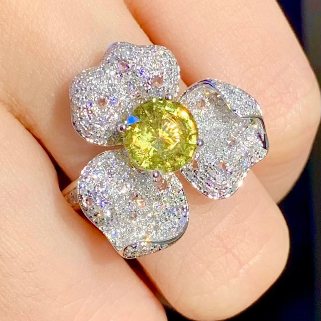 14k Gold 1.66 Ct Natural Sapphire & Diamond Ring - 5