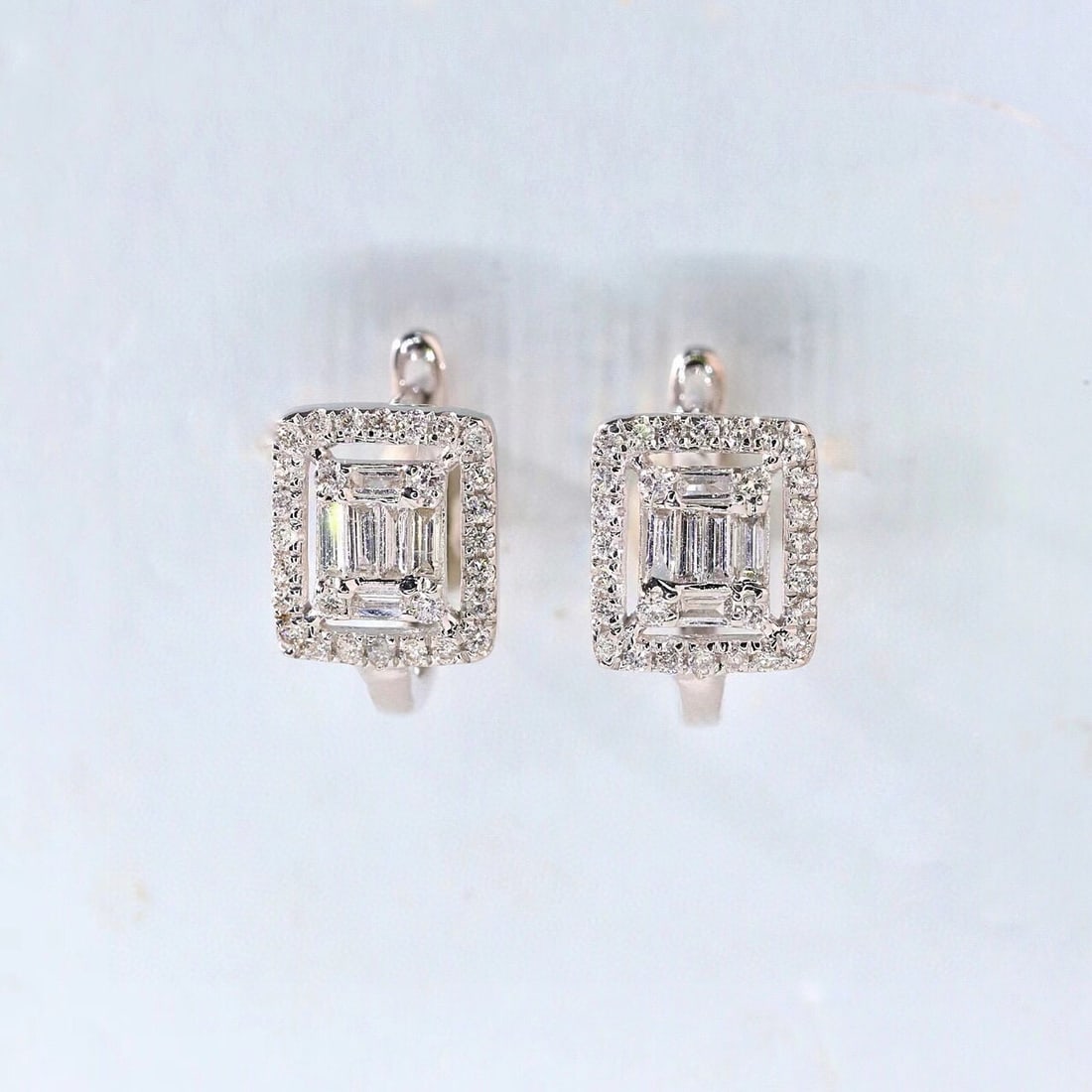 14k Gold 0.6 Ct Natural H Diamond Earrings - 7