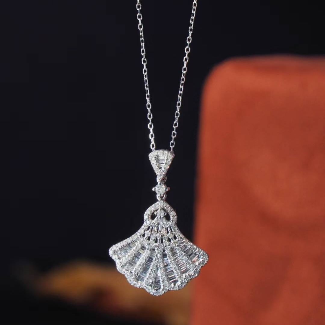 14k Gold 0.98 Ct Natural H Diamond Pendant( Without Chain ) - 3