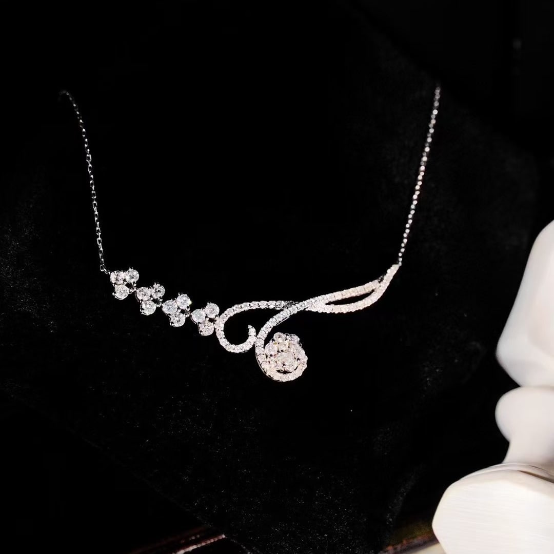 14k Gold 1.2 Ct Natural H Diamond Necklace: Ref:231129188 // gold content:14k gold // main gemstone:diamond // shape:round // carat weight:1. 2ct // clarity grade:vs-si // color:h // treatment:natural // cut grade:g // Condition: NewLow