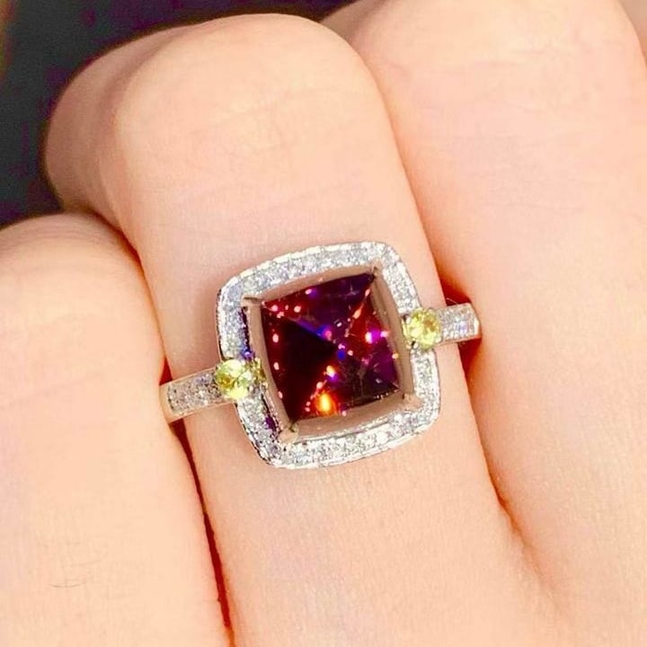 14k Gold 4.25 Ct Natural Tourmaline & Diamond Ring - 3