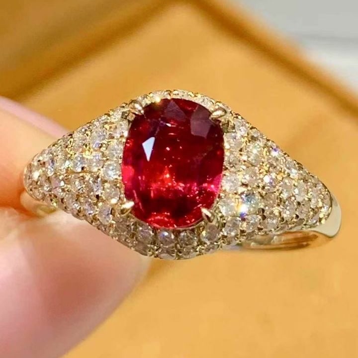 14k Gold 1.1 Ct Natural Ruby & Diamond Ring (1 of 6)